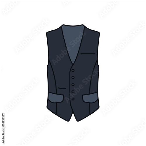 Men waistcoat simple flat icon on background