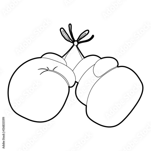 Boxing gloves icon, outline style