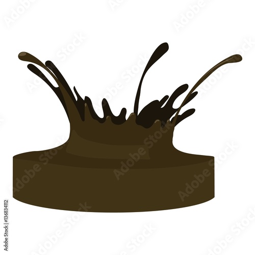 Oil splash icon, cartoon style