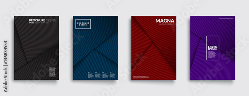 Futuristic covers set. Shapes overlap. Material design backgrounds. Eps10 layered vector.