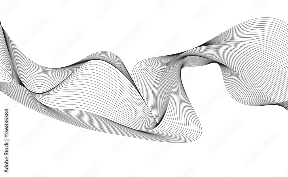 abstract smooth gray wave curve motion lines graphic - obrazy, fototapety, plakaty 