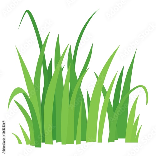 Grass icon, cartoon style photo