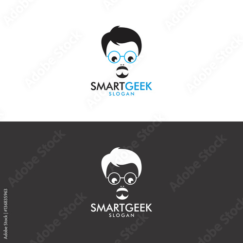 Smart geek logo in vector