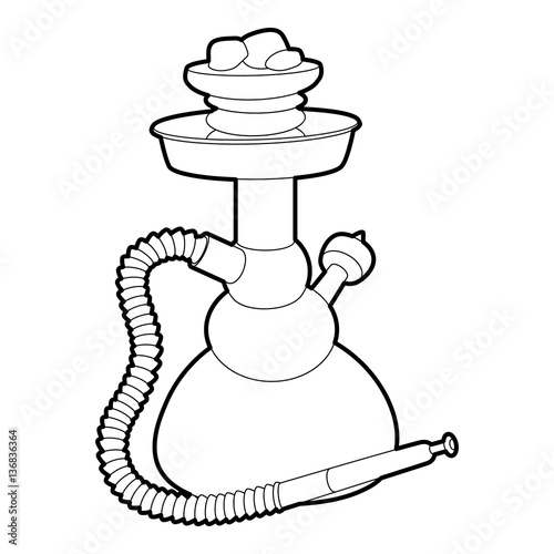Hookah icon, outline style