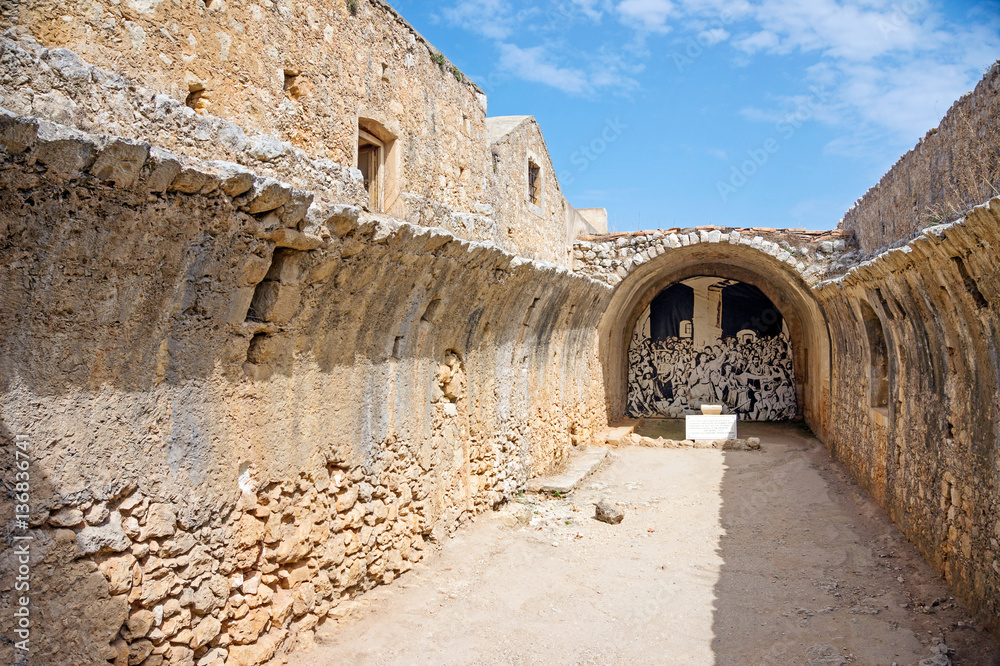 Remains of the gunpowder storage room of Arkadi Monastery, Crete