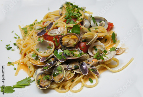 Obraz na płótnie Spaghetti Vongole w salonie