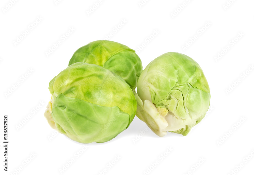 Brussels sprouts on a white background Brussels sprouts on a white background