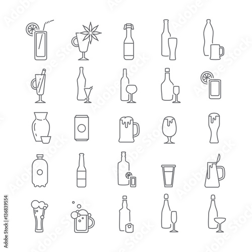Icons with different alcoholic beverages.