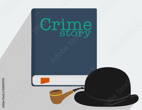 Vector icon book crime story genre.