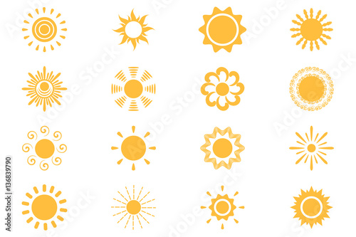 Sun icons collection. Vector illustration1