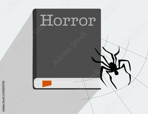 Vector icon book horror genre.