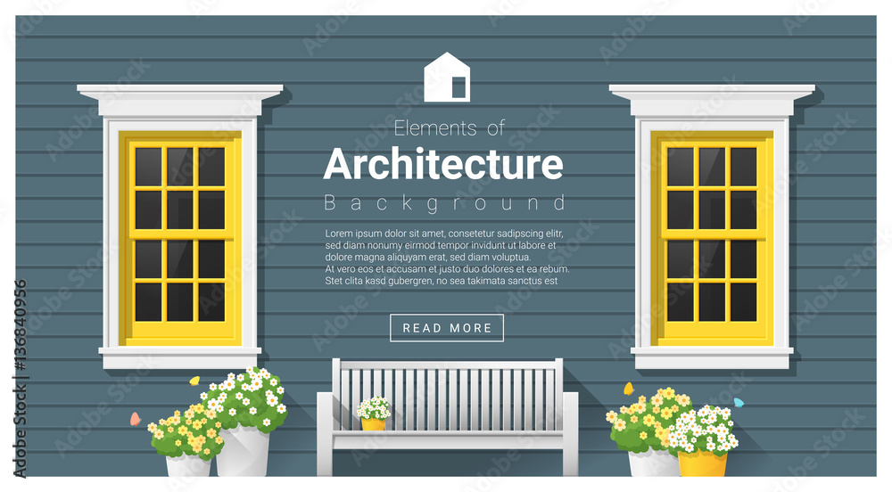 Elements of architecture , window background , vector ,illustration