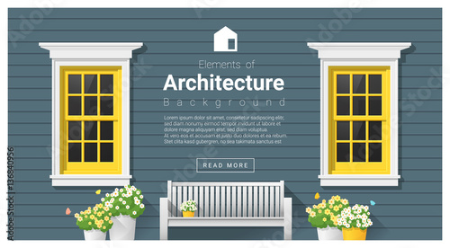 Elements of architecture , window background , vector ,illustration