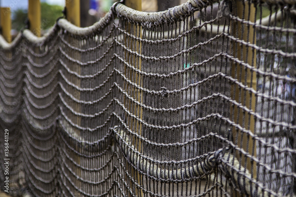 Nautical Rope Fencing Stock Photo