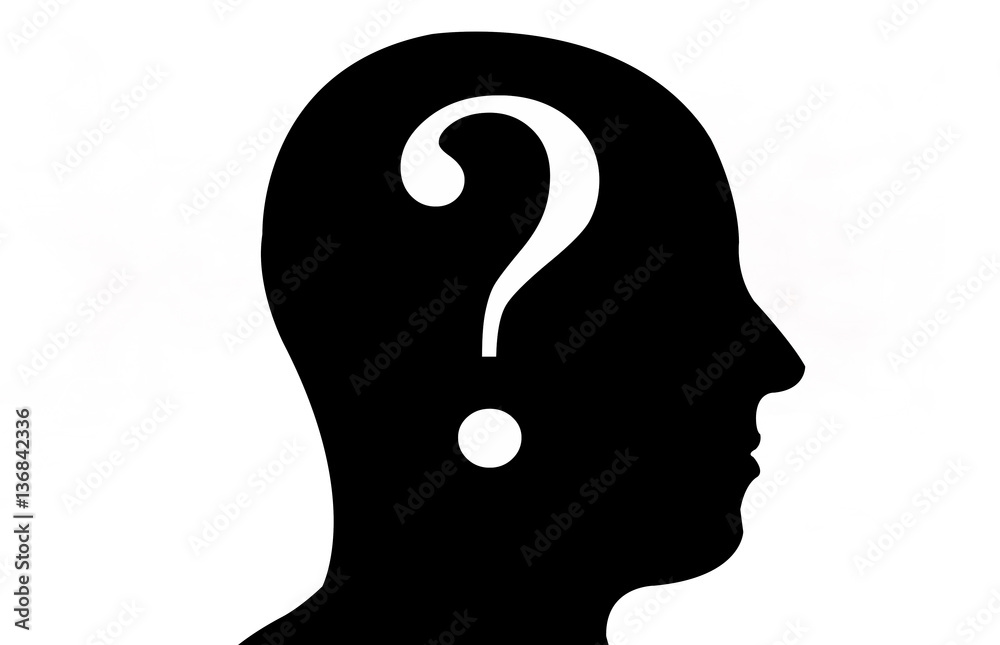 head silhouette with question mark head silhouette with question mark