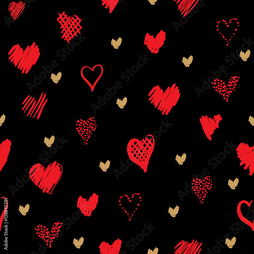 Romantic pattern with hearts
