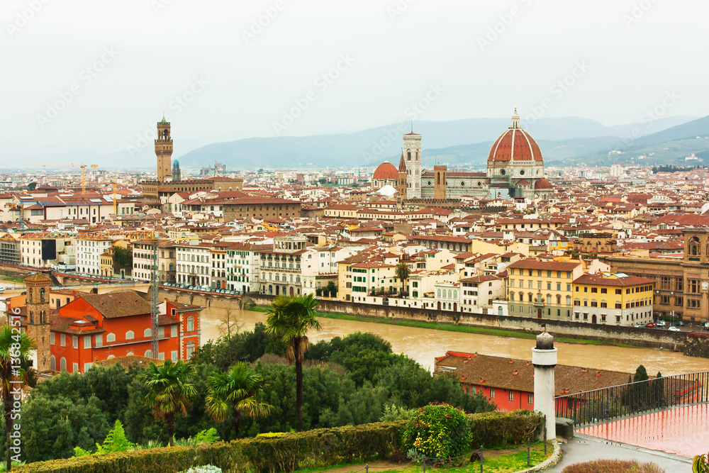 View of Firenze after sunset from Piazzale Michelangelo