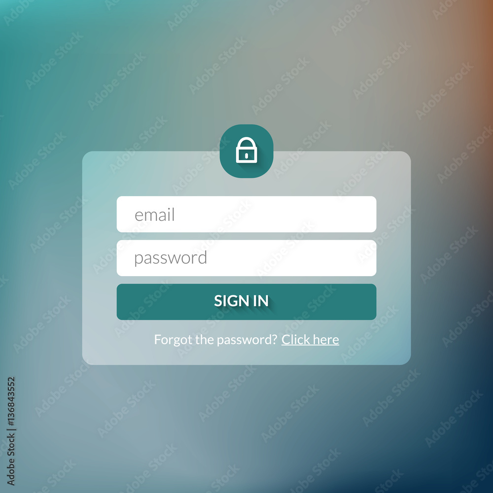 Member login form interface. For web page, site, mobile applications, art  illustration, design theme, modern menu, ui, app, contact empty box,  banner. Log in ui Stock Vector | Adobe Stock
