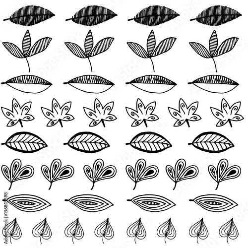 Seamless pattern with fantastic leaves