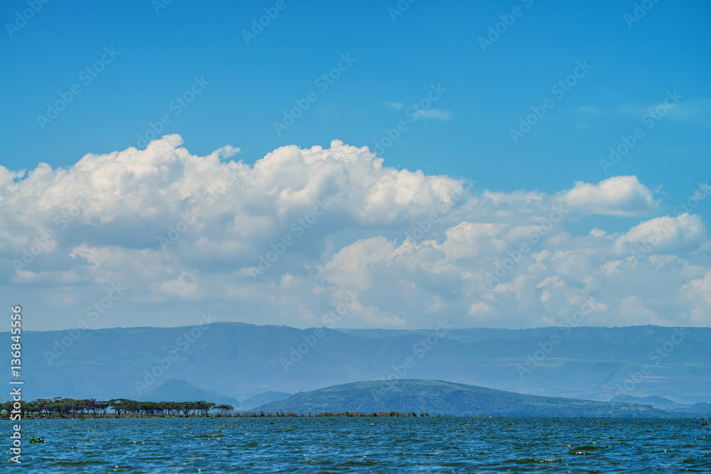 Peaceful view on lake Naivasha in Kenya