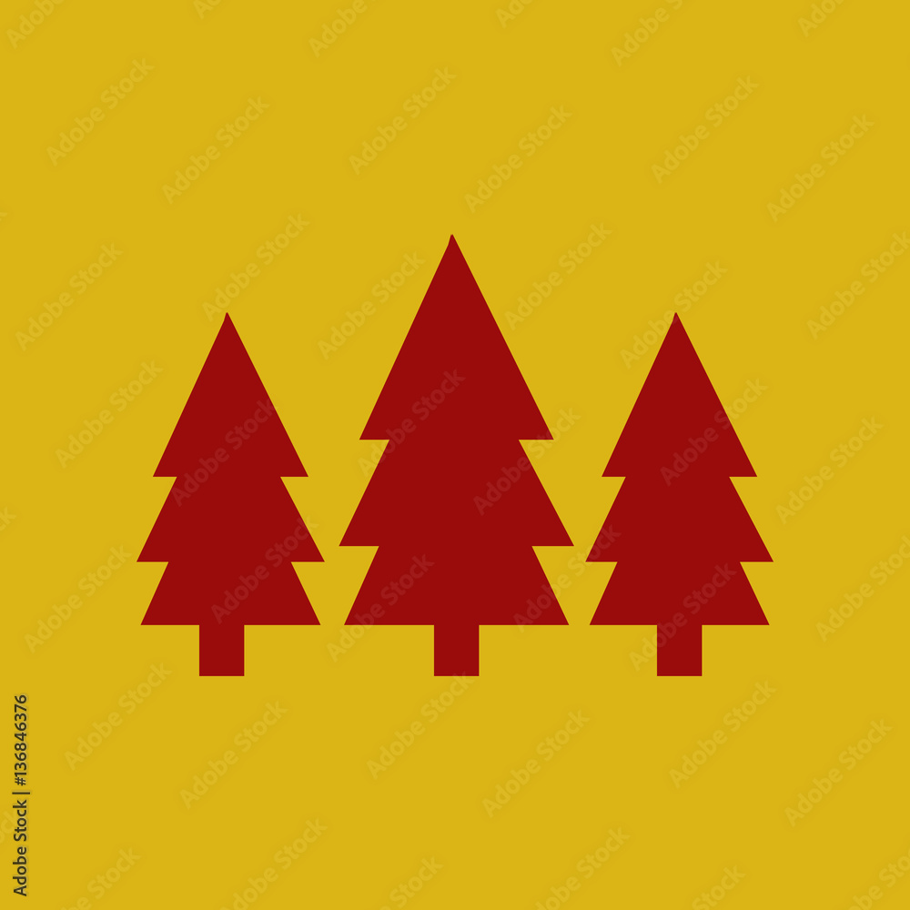 Obraz premium flat icon Fir Trees