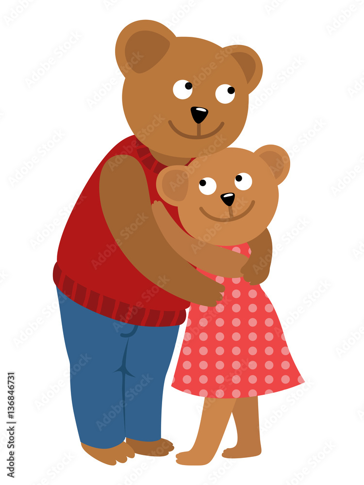 Couple of bears hugging. Vector illustration of Valentine s day congratulation card. Couple of bears hugging. Vector illustration of Valentine s day congratulation card.
