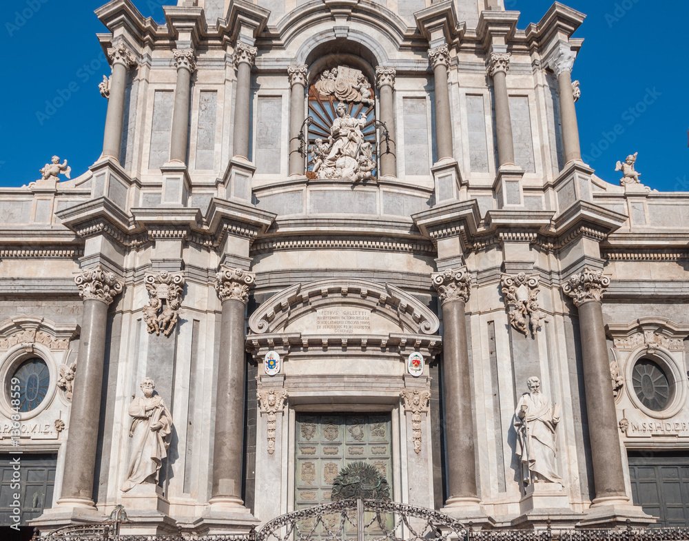 Views of the Cathedral or the Cathedral of Saint Agatha in Catania
