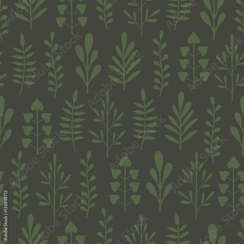 Green seamless background with plants © faroma