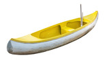 yellow boat,isolated white background with clipping path