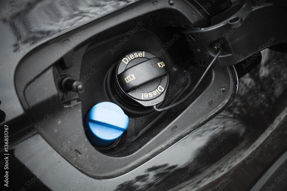 Modern car details, closed fuel cap