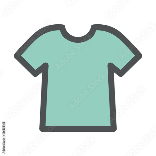 Icono plano camiseta color en fondo blanco
