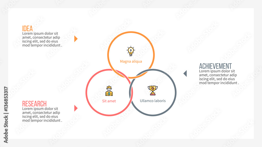 Pie chart. Presentation template with 3 steps, options. Stock Vector ...