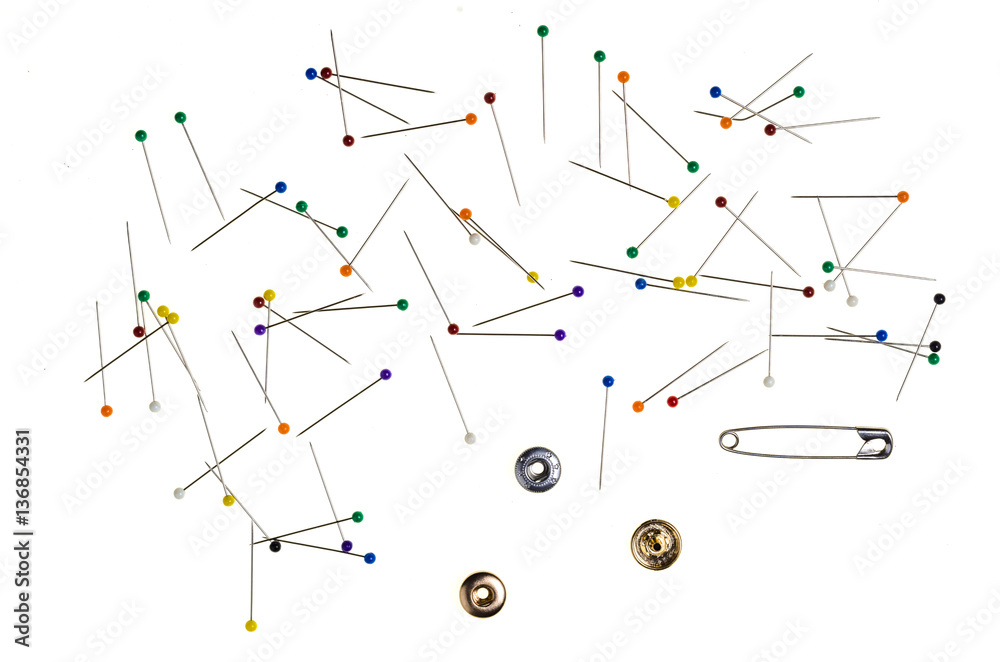 Background with a Multitude of Pins with the Head in Various Col Background with a Multitude of Pins with the Head in Various Col