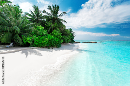 Beautiful nature landscape of tropical island at daytime  Maldives