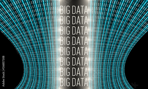 Futuristic vector backdrop and binary code and the words big dat