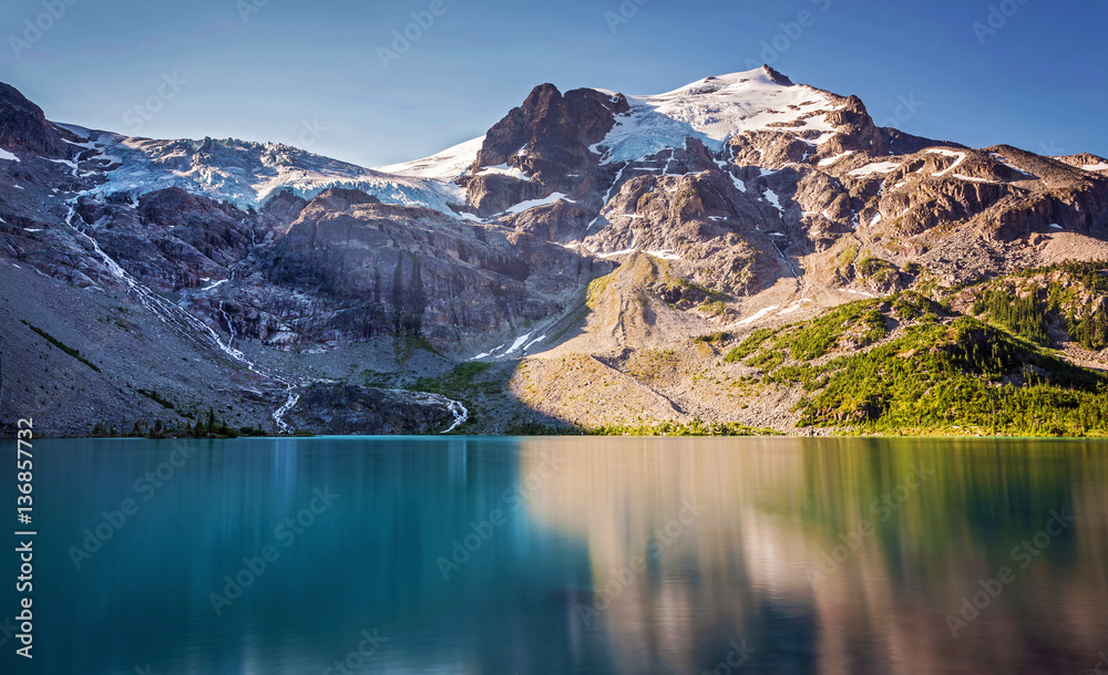 Matier glacier at upper Joffre lake in Joffre lakes provincial park in beautiful British Columbia, Canada