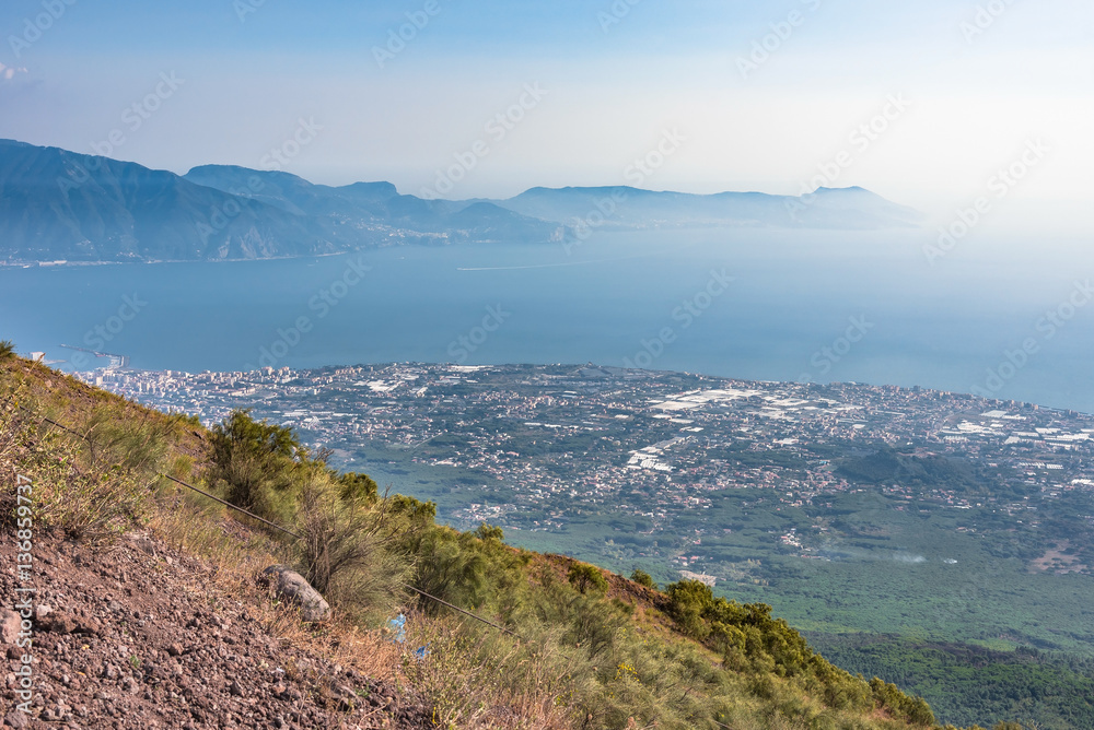 Foggy view of gulf of Naples