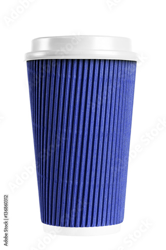eco paper cup for coffee blue corrugated.
