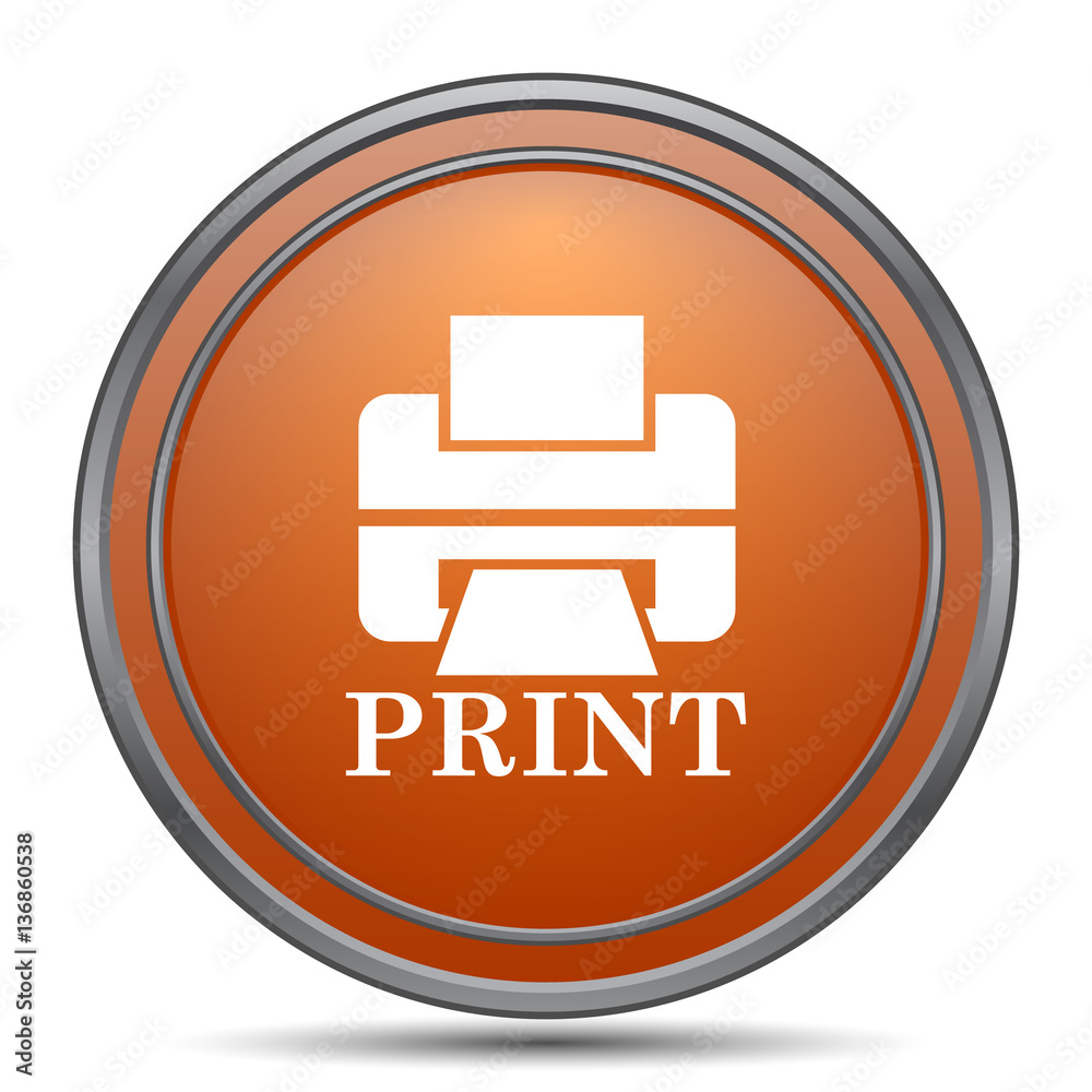 Printer with word PRINT icon Printer with word PRINT icon