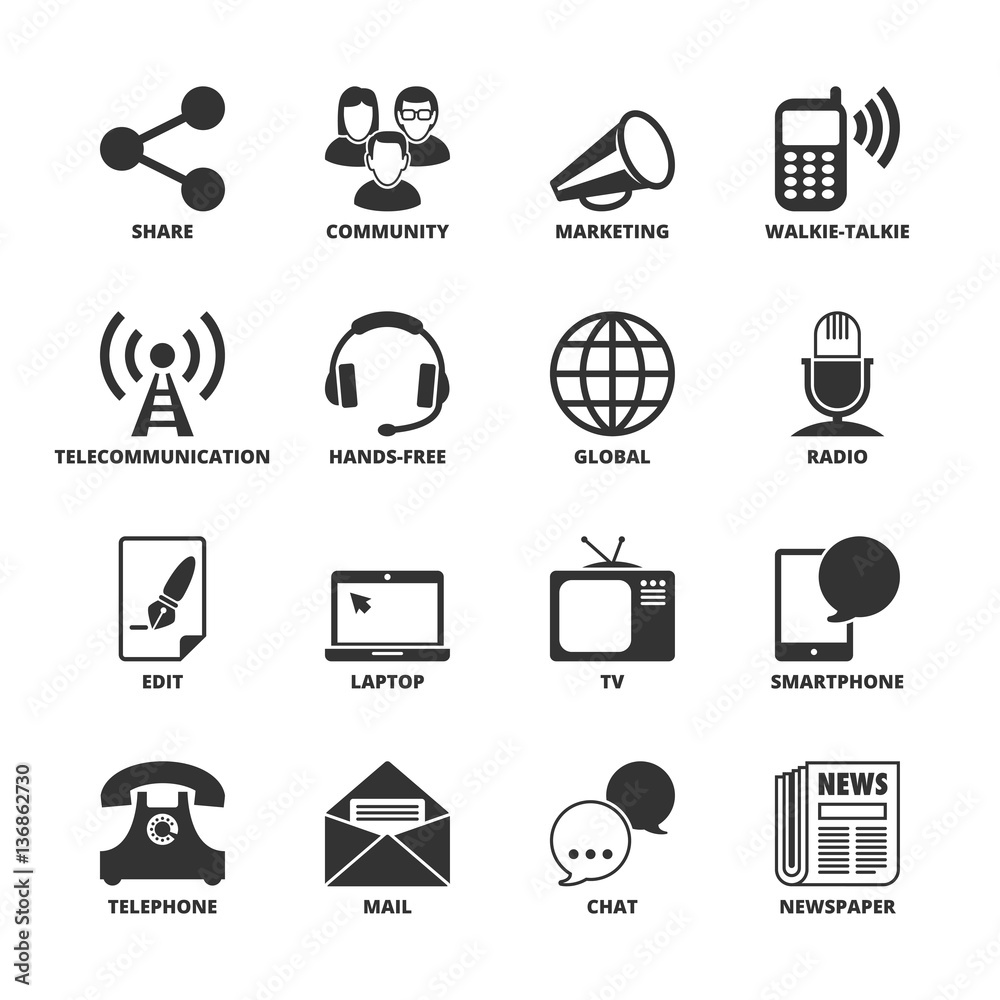 Communication symbols Stock Vector | Adobe Stock