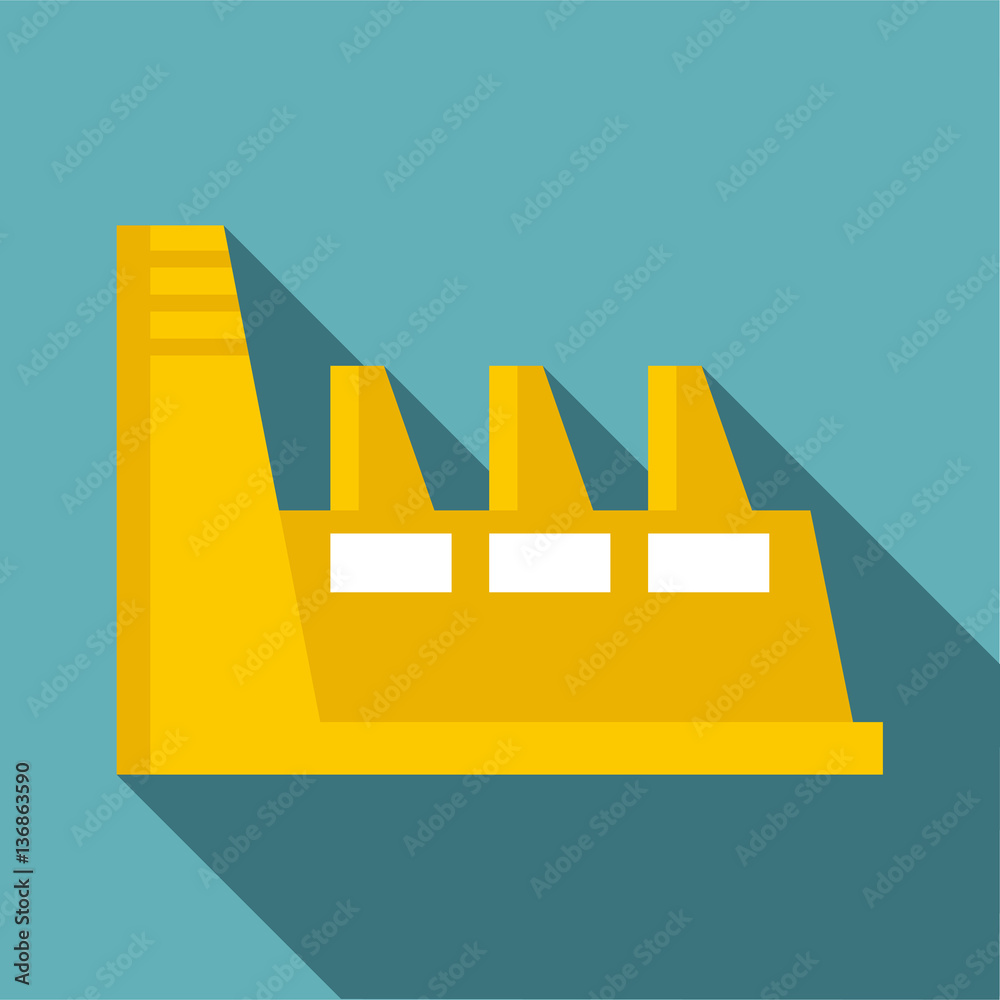 Factory icon, flat style Factory icon, flat style