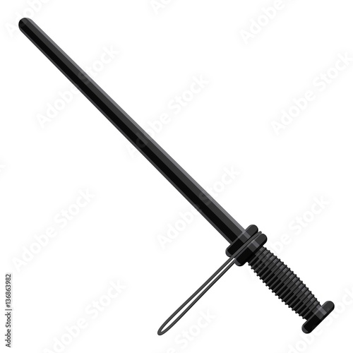 Rubber baton icon, cartoon style