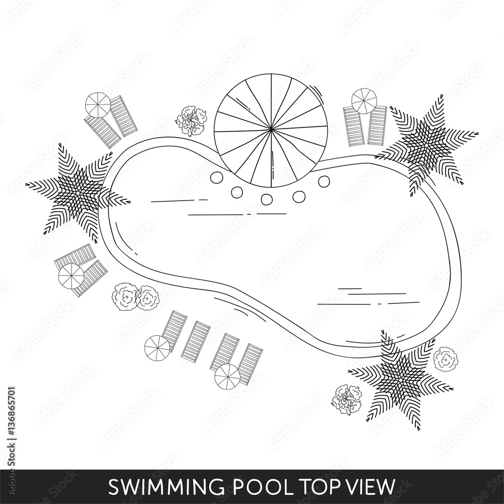 Obraz premium Swimming pool Top View