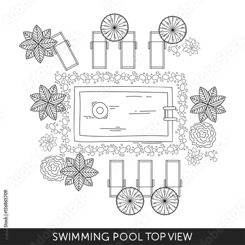 Swimming pool Top View
