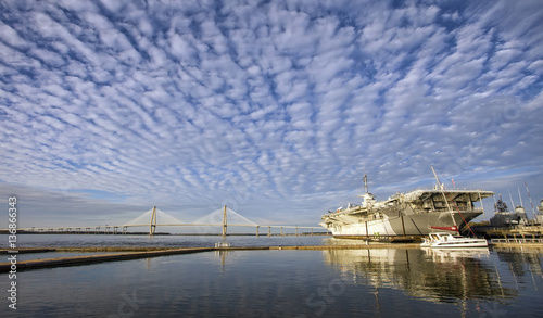 USS Yorktown and Arthur Ravenel Bridge, Charleston