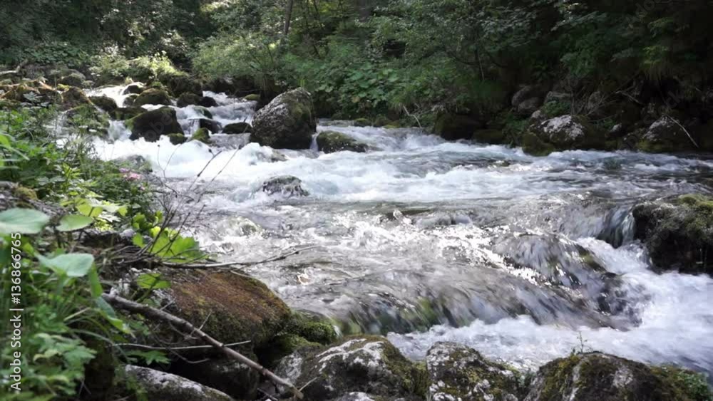 Wild river in Golling, austria, slow motion Wild river in Golling, austria, slow motion