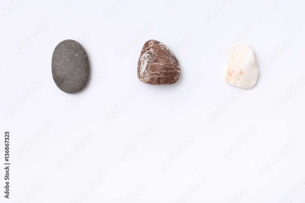 three stone, rock on white isolated paper three stone, rock on white isolated paper