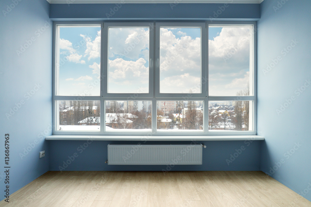 Fototapeta premium Empty room with large window