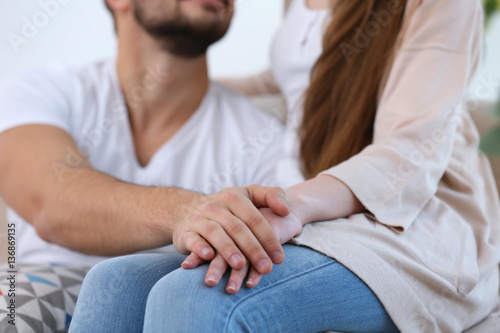 Cute young couple at home, ...