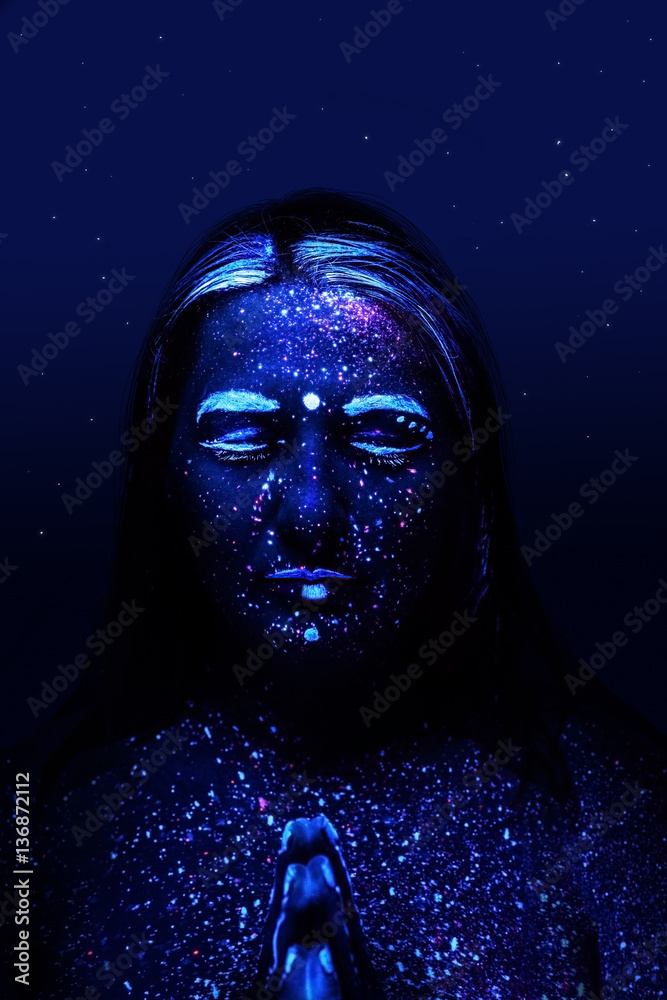 Pregnant girl in neon light Pregnant girl in neon light